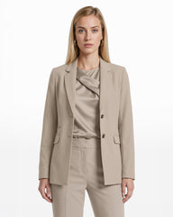 Two Button Notched Collar Jacket - Anne Klein PORCINI