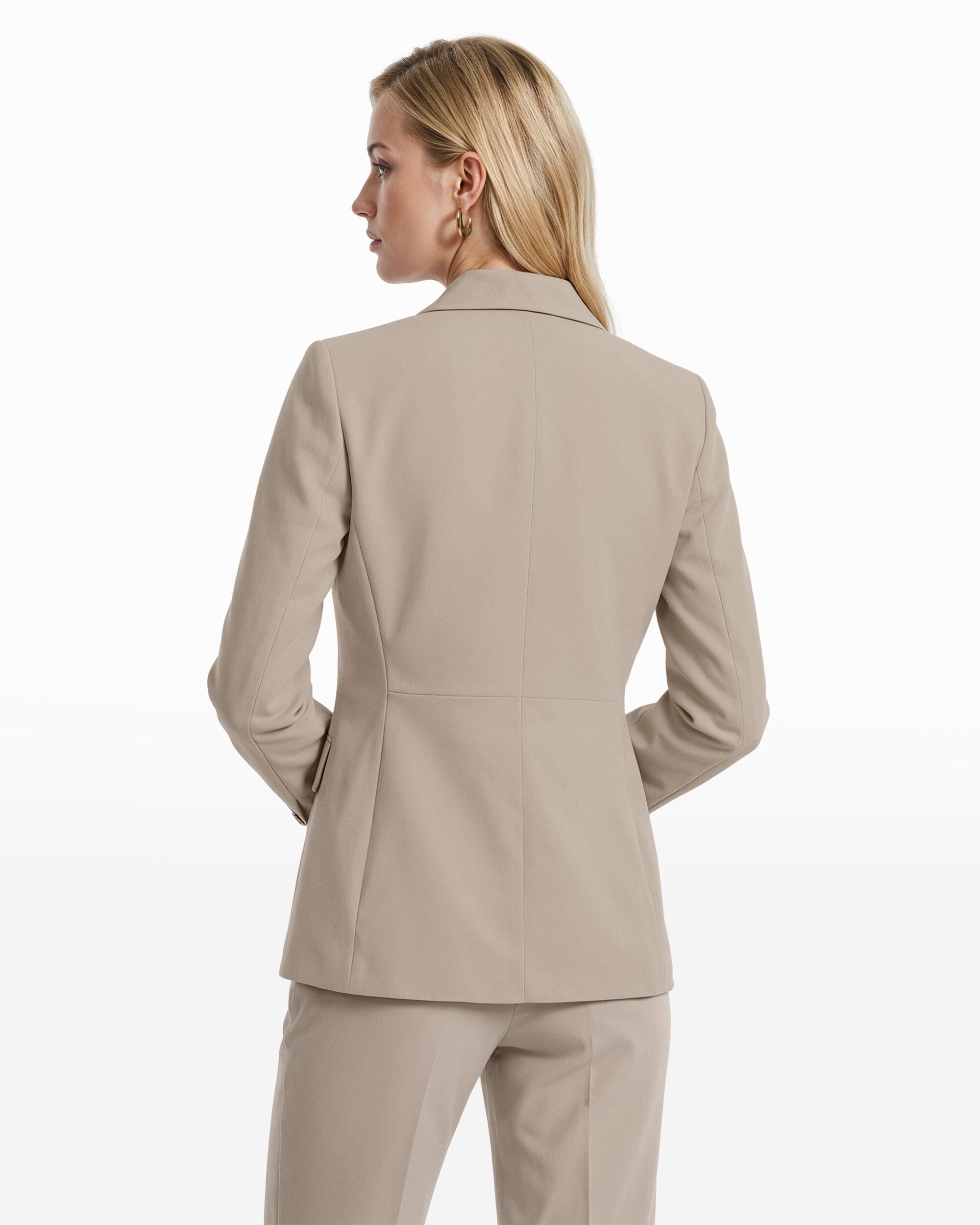 Two Button Notched Collar Jacket - Anne Klein PORCINI