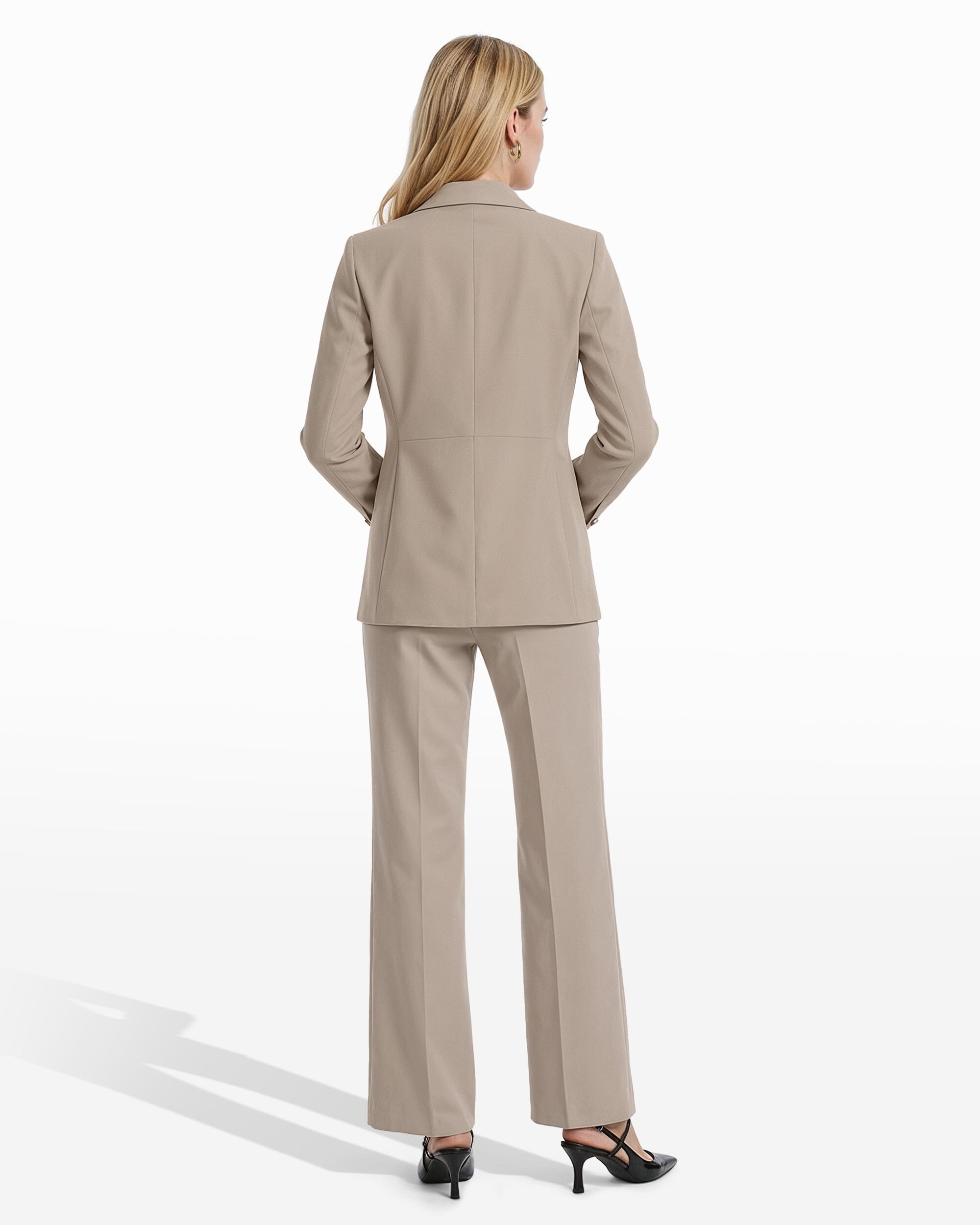 Two Button Notched Collar Jacket - Anne Klein PORCINI