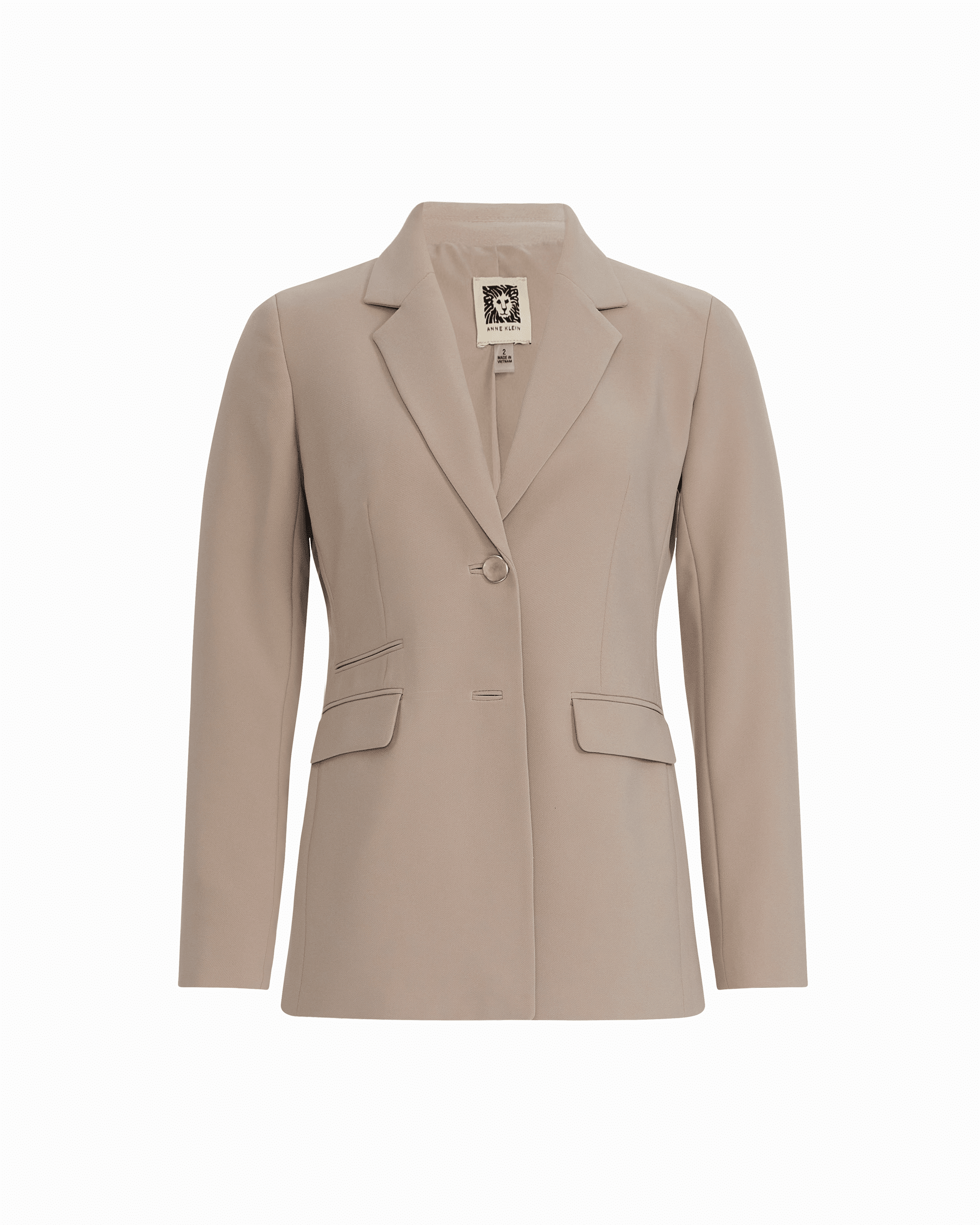 Two Button Notched Collar Jacket - Anne Klein PORCINI
