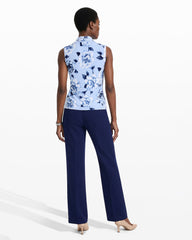 Triple Pleat V-Neck Sleeveless Knit Top - Anne Klein LAKESHORE MLT
