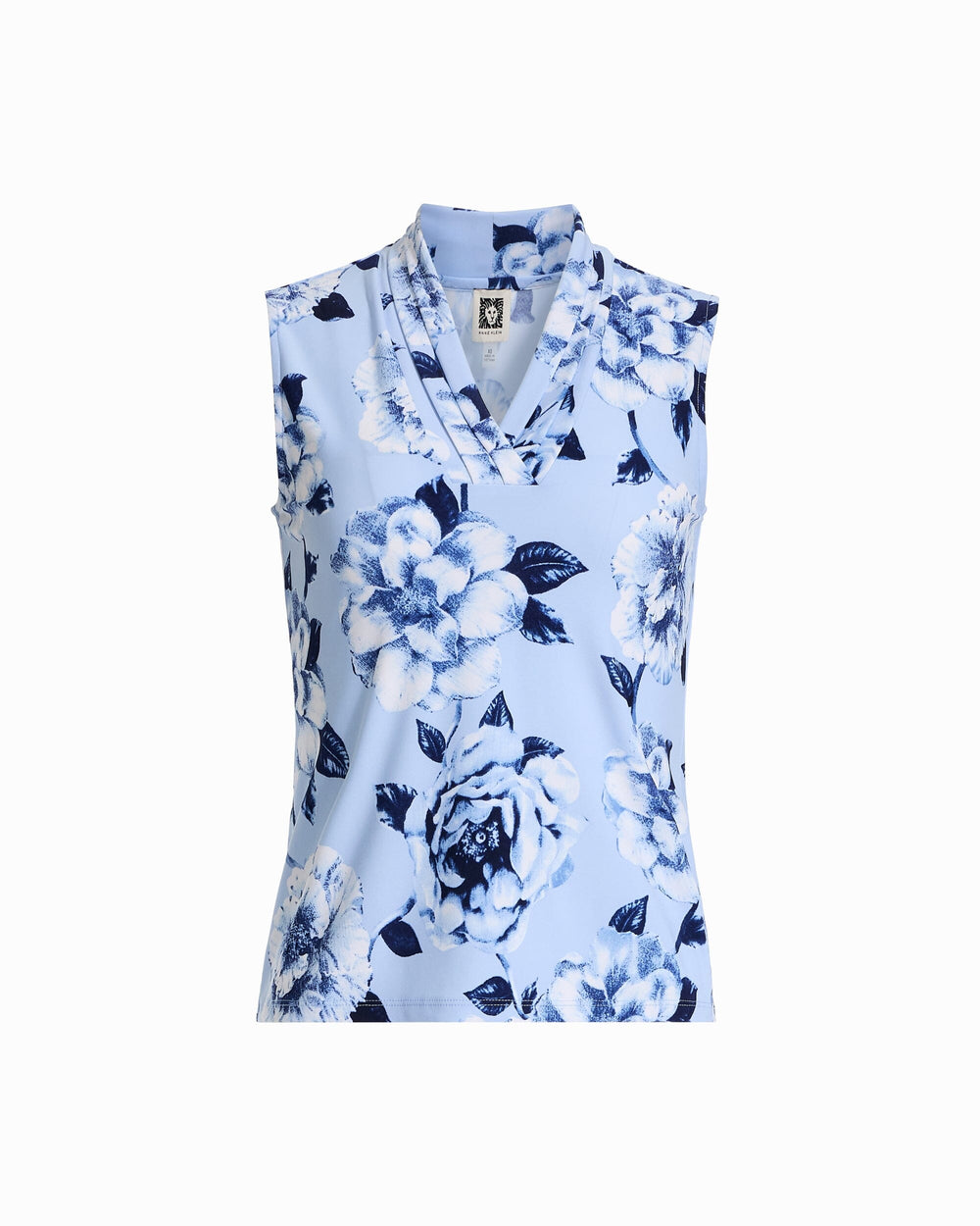 Triple Pleat V-Neck Sleeveless Knit Top - Anne Klein LAKESHORE MLT