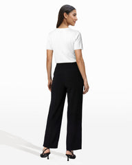High Rise Pull On Wide Leg Pant - Anne Klein Anne Black
