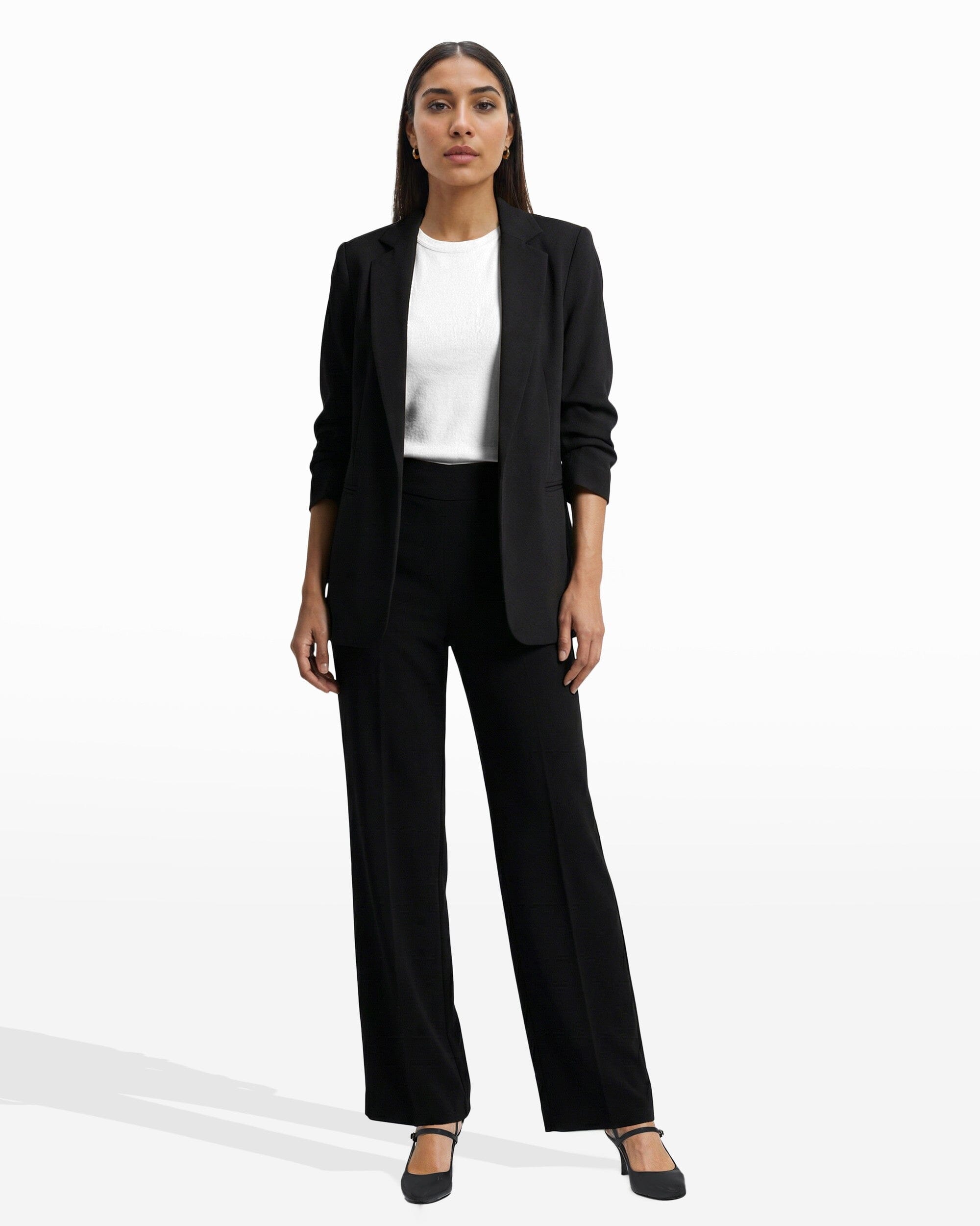 High Rise Pull On Wide Leg Pant - Anne Klein Anne Black