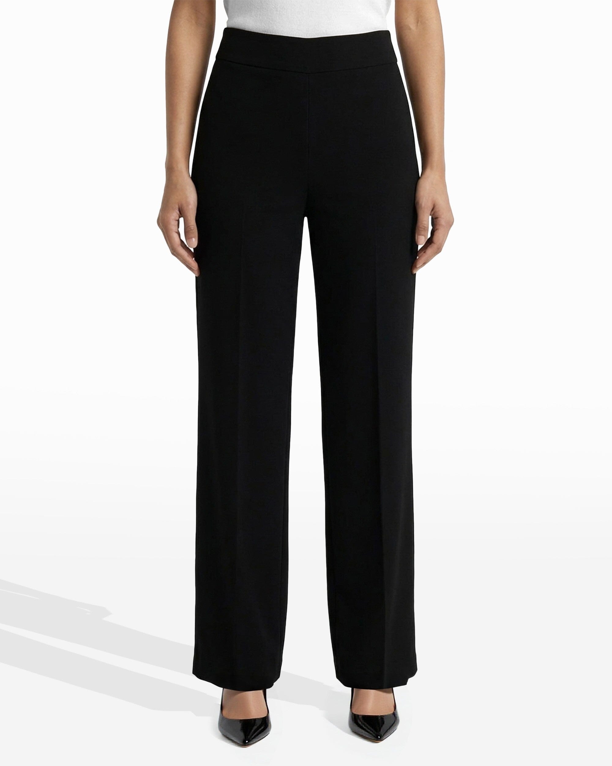 High Rise Pull On Wide Leg Pant - Anne Klein Anne Black