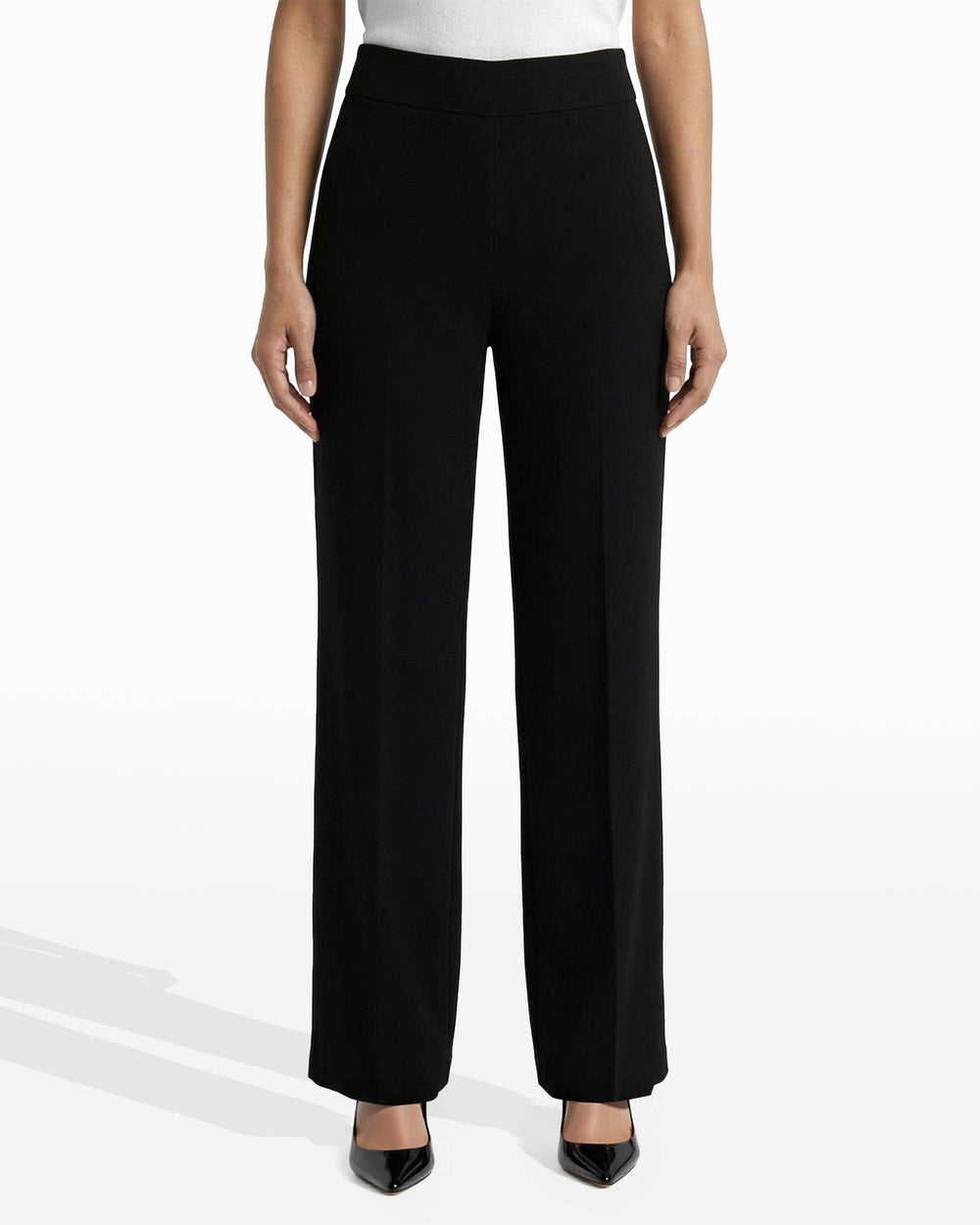 High Rise Pull On Wide Leg Pant - Anne Klein Anne Black
