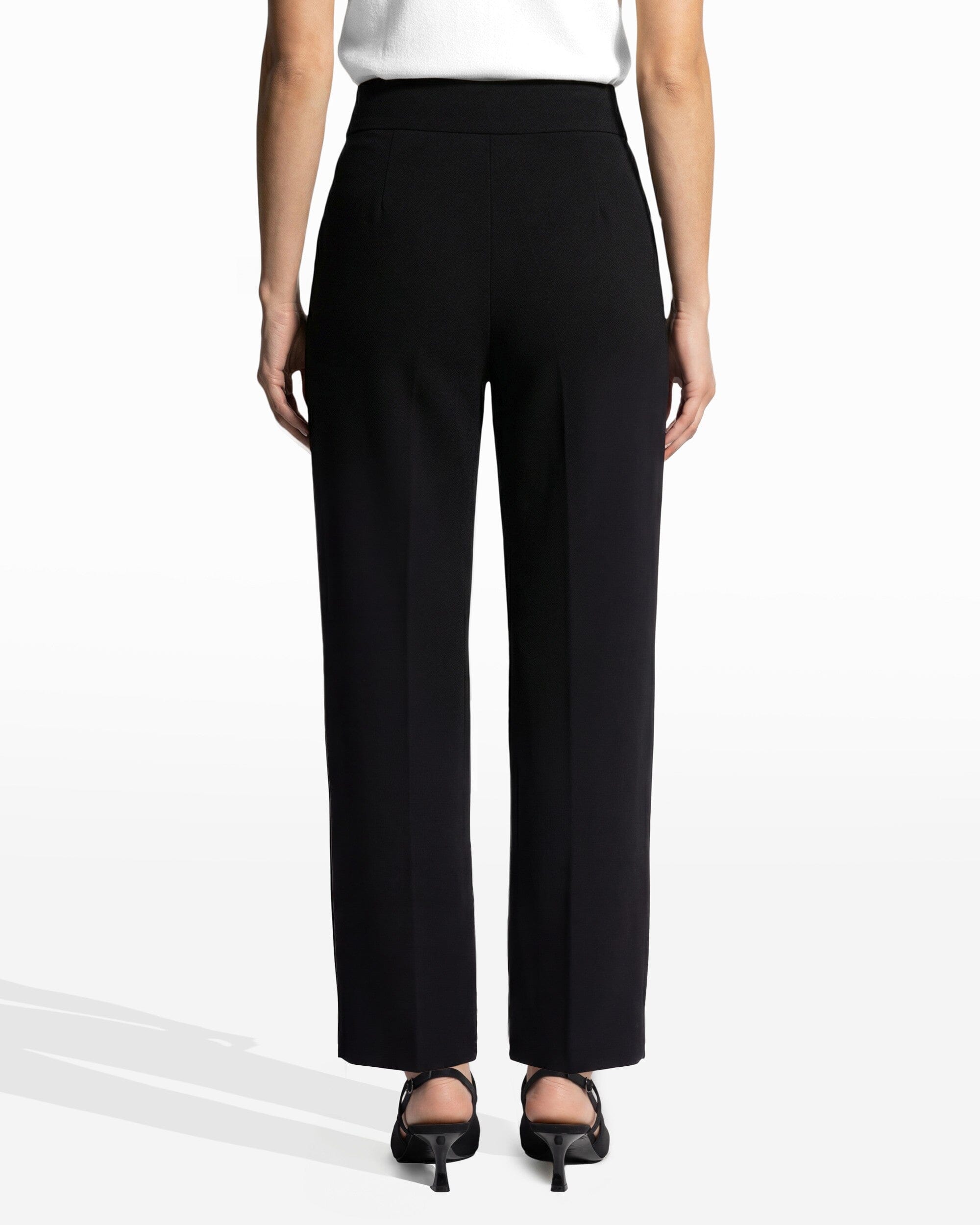 High Rise Pull On Wide Leg Pant - Anne Klein Anne Black