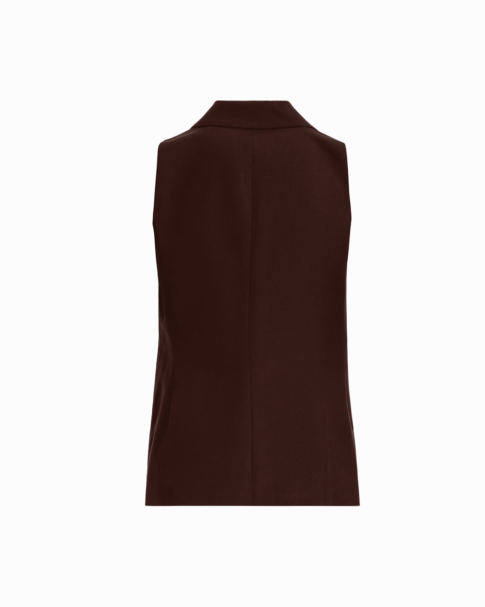 Two-Button Notch Collar Vest with Flap Pockets in DARK CHOCOLATE | Ann - Anne Klein DARK CHOCOLATE