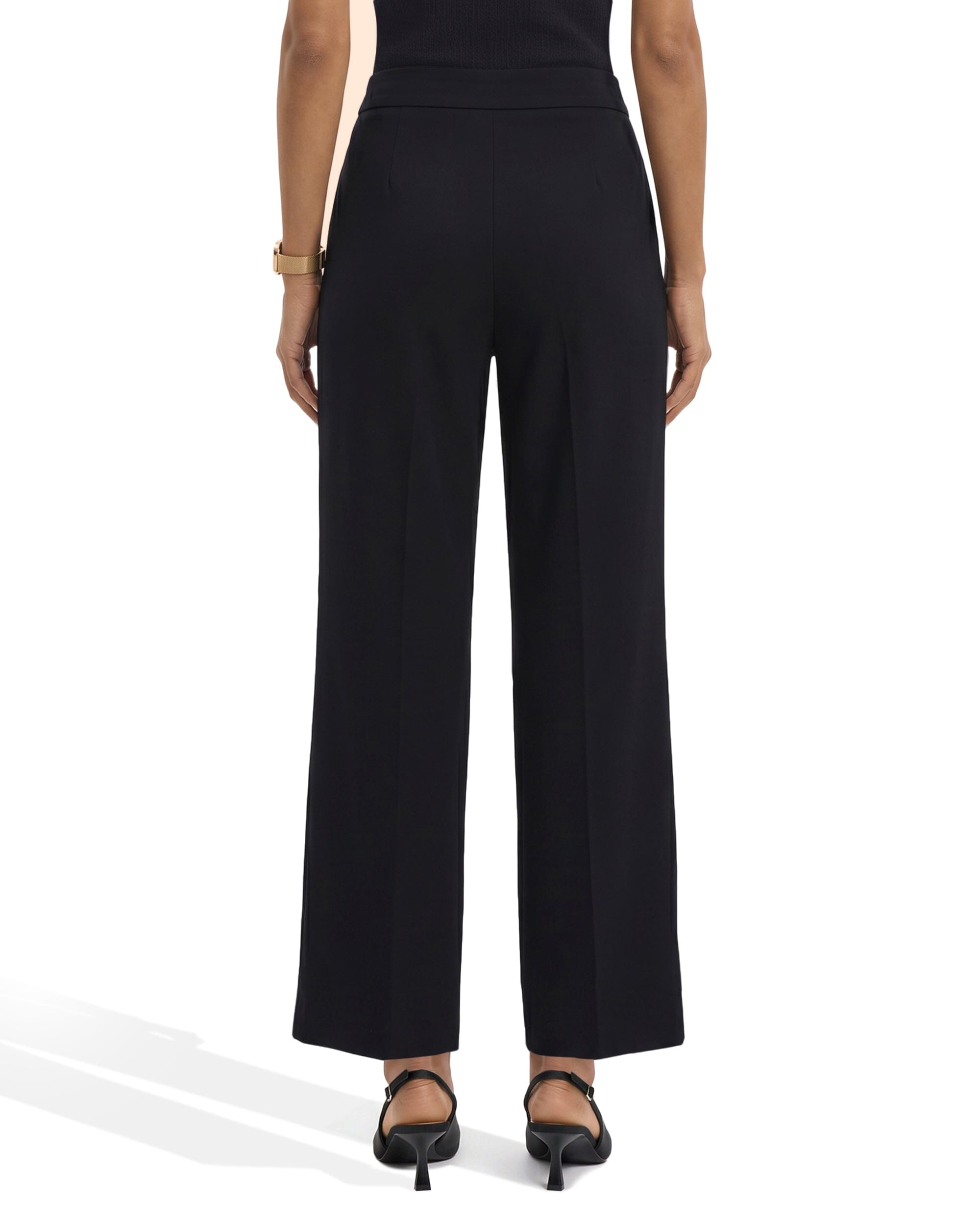 Wide Leg Crop Pull-On Pants in ANNE BLACK - Anne Klein ANNE BLACK
