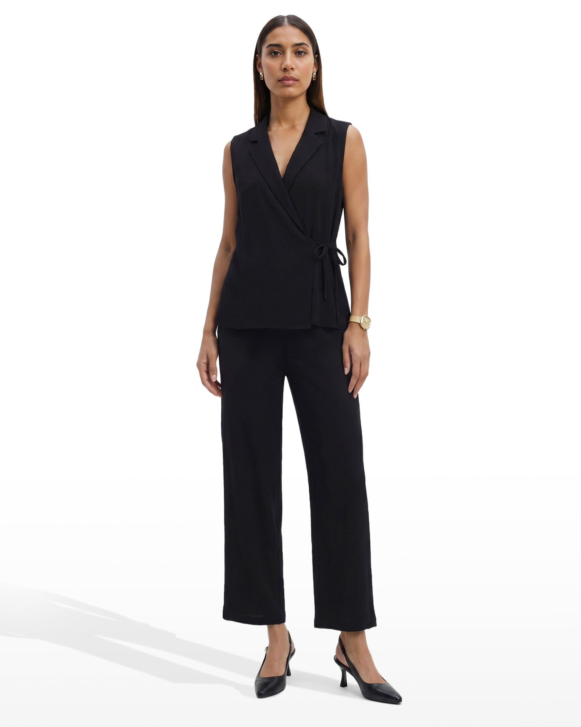 Wide Leg Crop Pull-On Pants in ANNE BLACK - Anne Klein ANNE BLACK