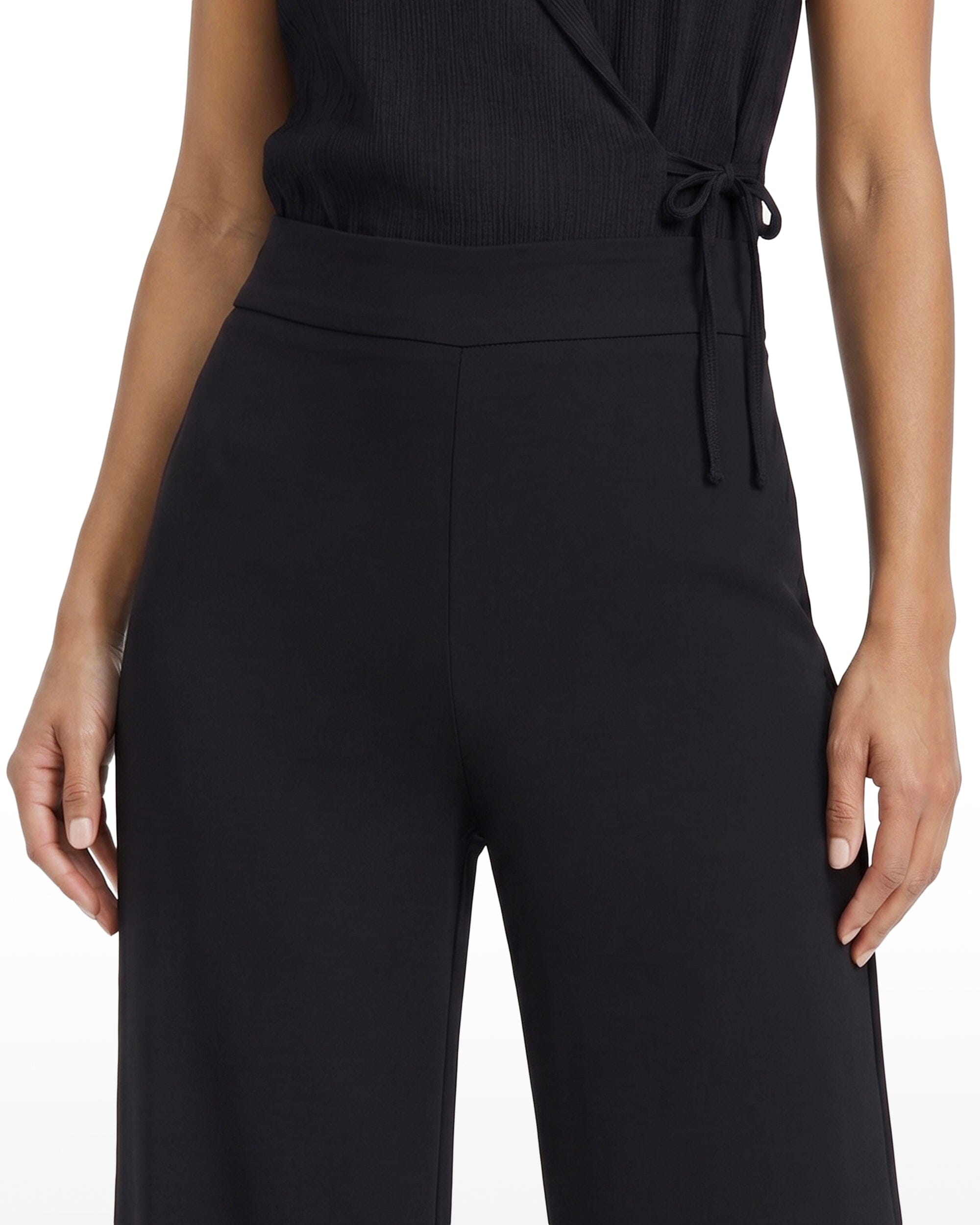 Wide Leg Crop Pull-On Pants in ANNE BLACK - Anne Klein ANNE BLACK