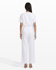 High-Rise Wide Leg Pull-On Trousers - Anne Klein CRISP WHITE