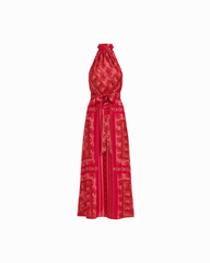 Halter Neck Sleeveless Maxi Dress - Anne Klein GRENADINE MULTI