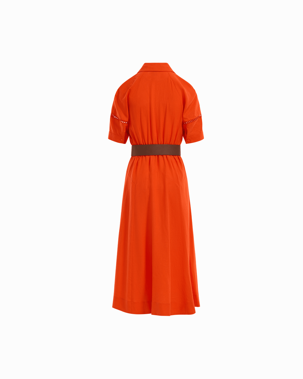 Short Sleeve Collared Shirt Dress With Trim - Anne Klein CARROT