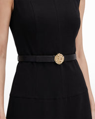 Cap Sleeve Belted Tiered Dress - Anne Klein ANNE BLACK