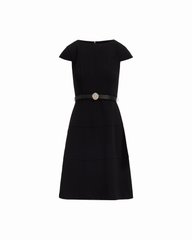 Cap Sleeve Belted Tiered Dress - Anne Klein ANNE BLACK
