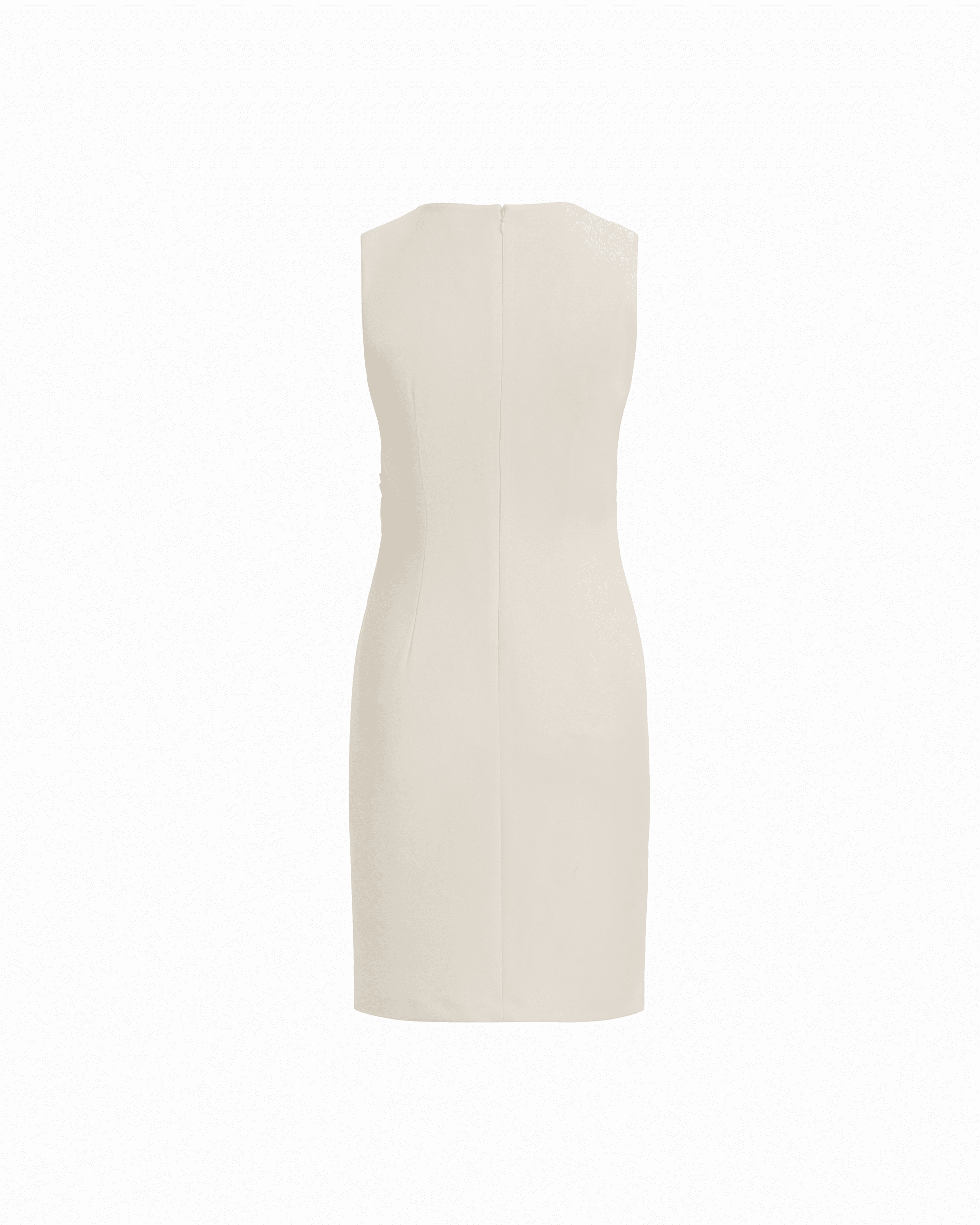 Ruched Sleeveless Sheath Dress - Anne Klein WHITE DOVE