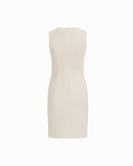 Ruched Sleeveless Sheath Dress - Anne Klein WHITE DOVE