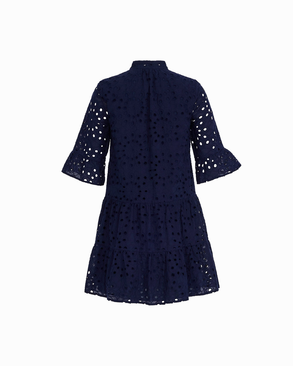 Tiered Shirt Dress with Stand Collar - Anne Klein DISTANT MOUNTAIN