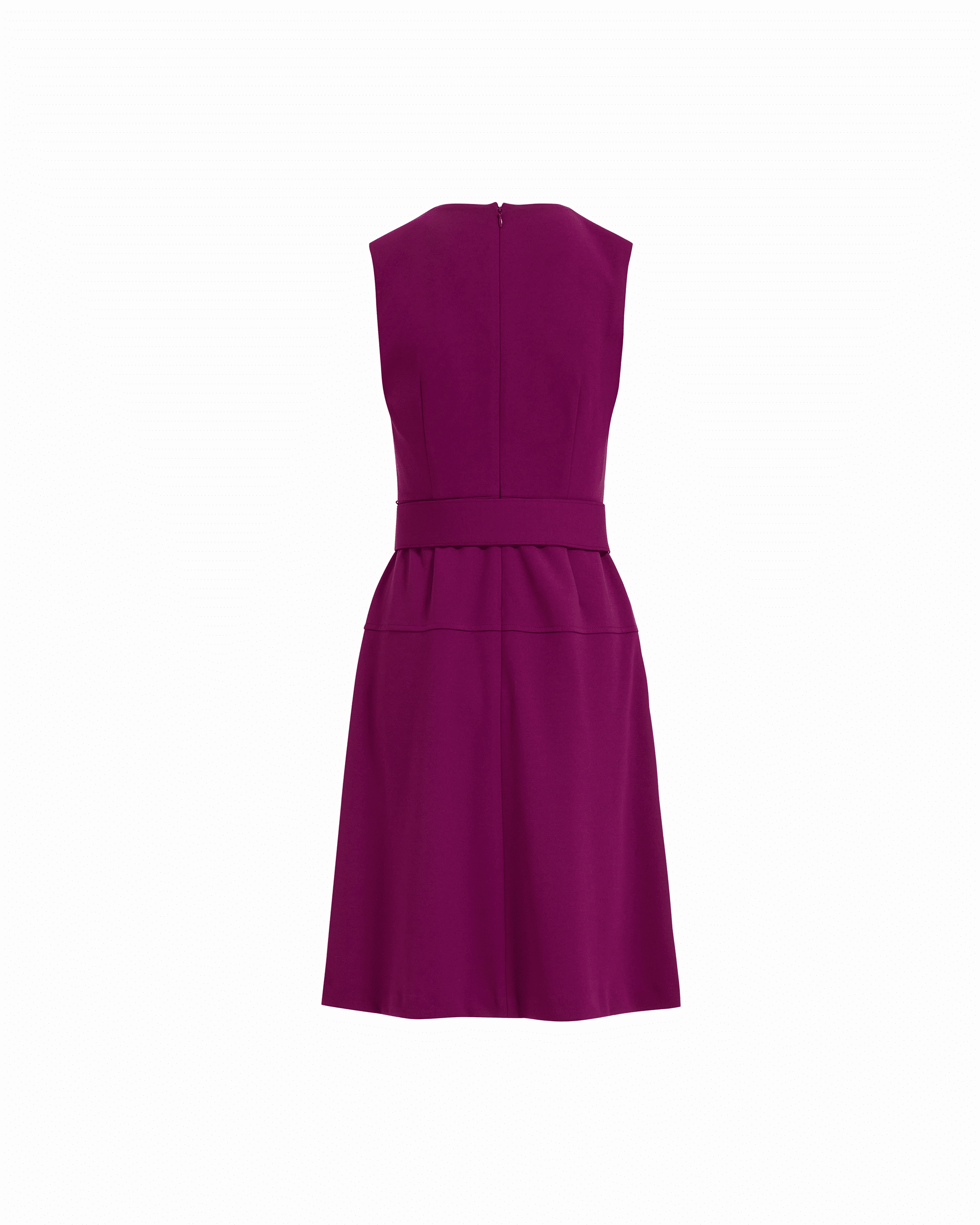 Diagonal Print Sleeveless Fit and Flare Crew Neck Dress in BEET | Anne - Anne Klein BEET