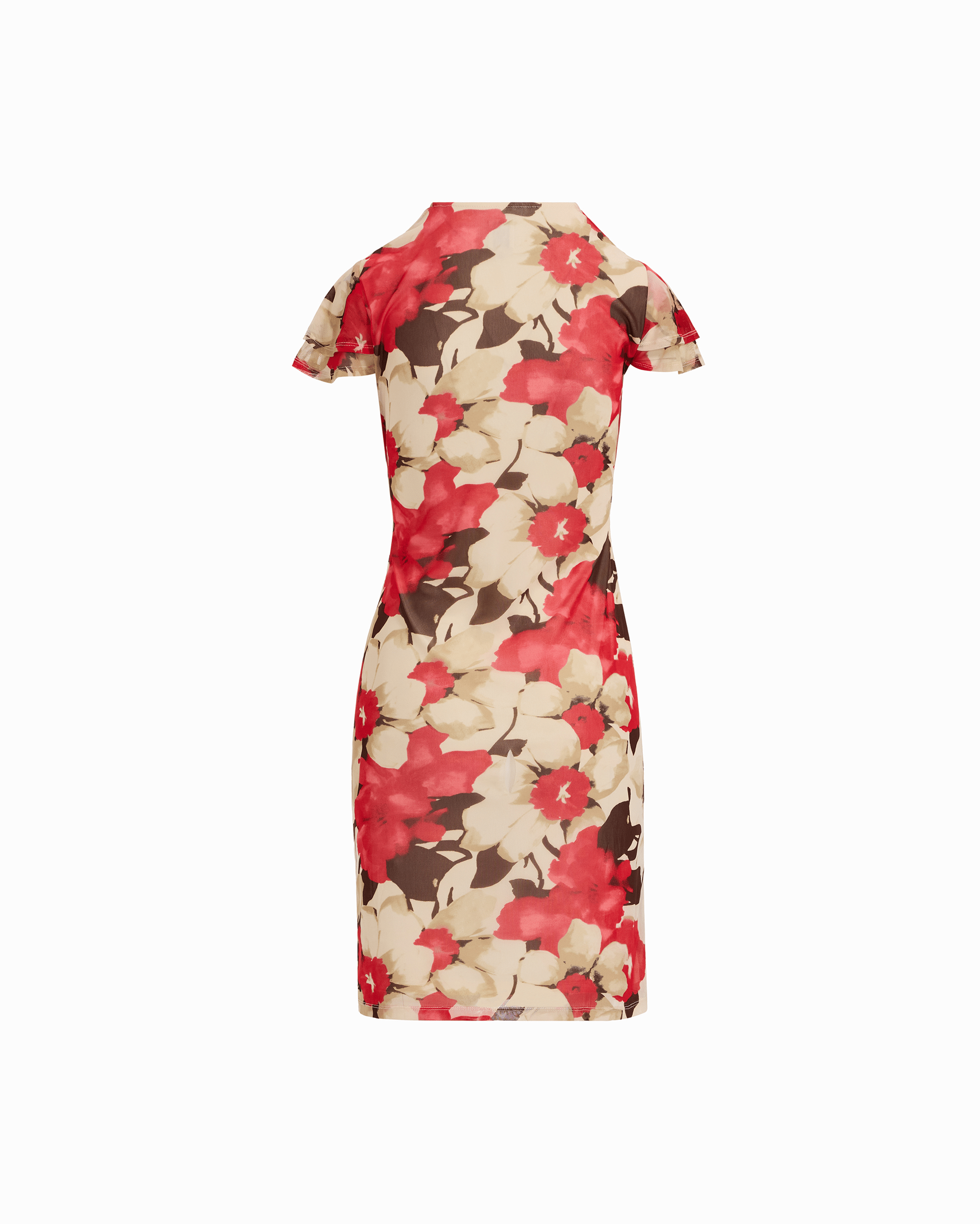 Plus Size Flutter Sleeve Wrap Dress - Anne Klein WHITE DOVE MULTI