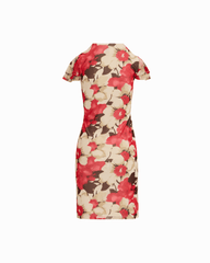 Plus Size Flutter Sleeve Wrap Dress - Anne Klein WHITE DOVE MULTI
