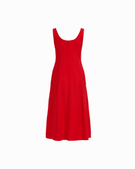 Sleeveless Square Neck Button Tank Dress in BEGONIA RED - Anne Klein BEGONIA RED