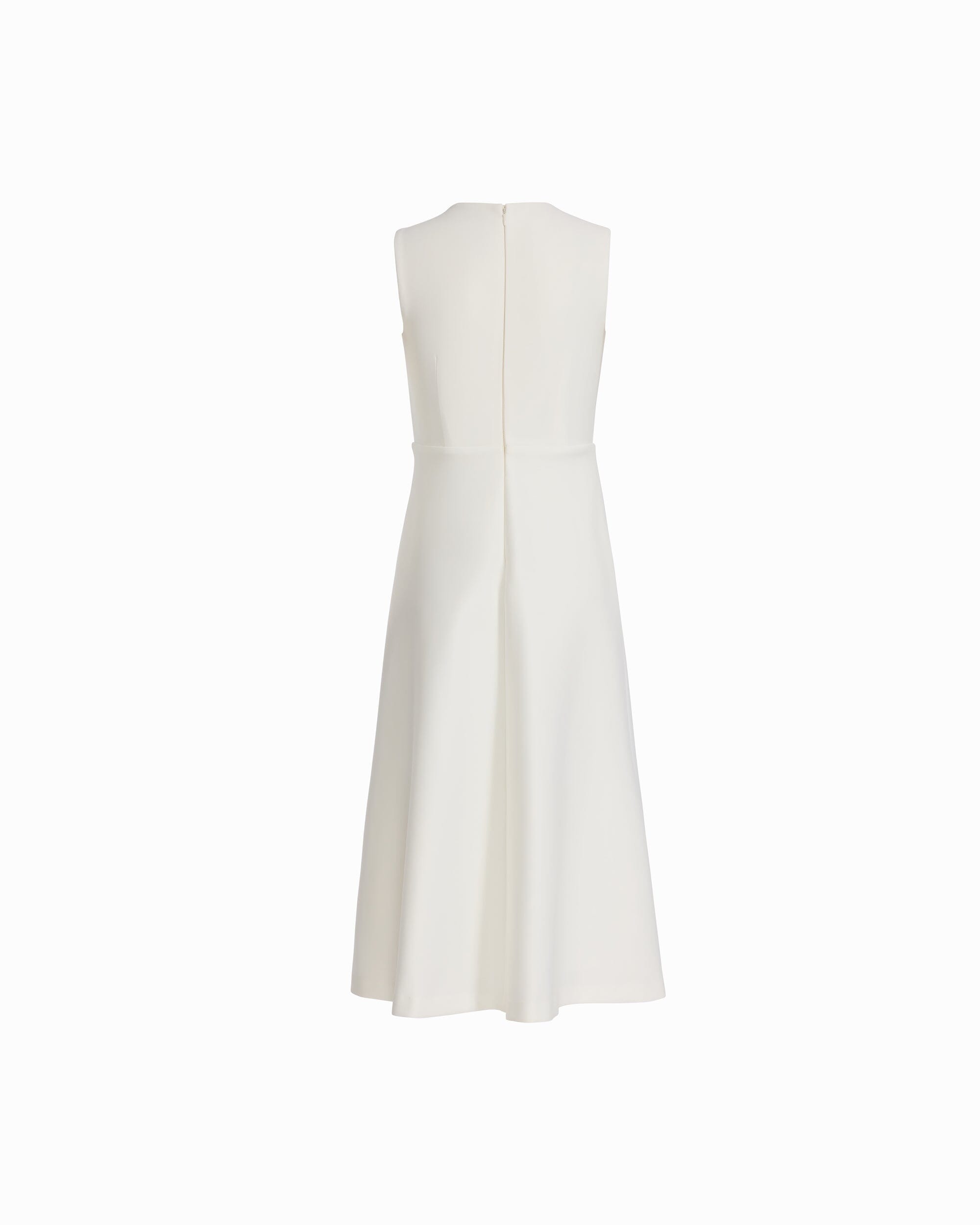 A-line Crew Neck Midi Dress - Anne Klein WHITE DOVE MULTI