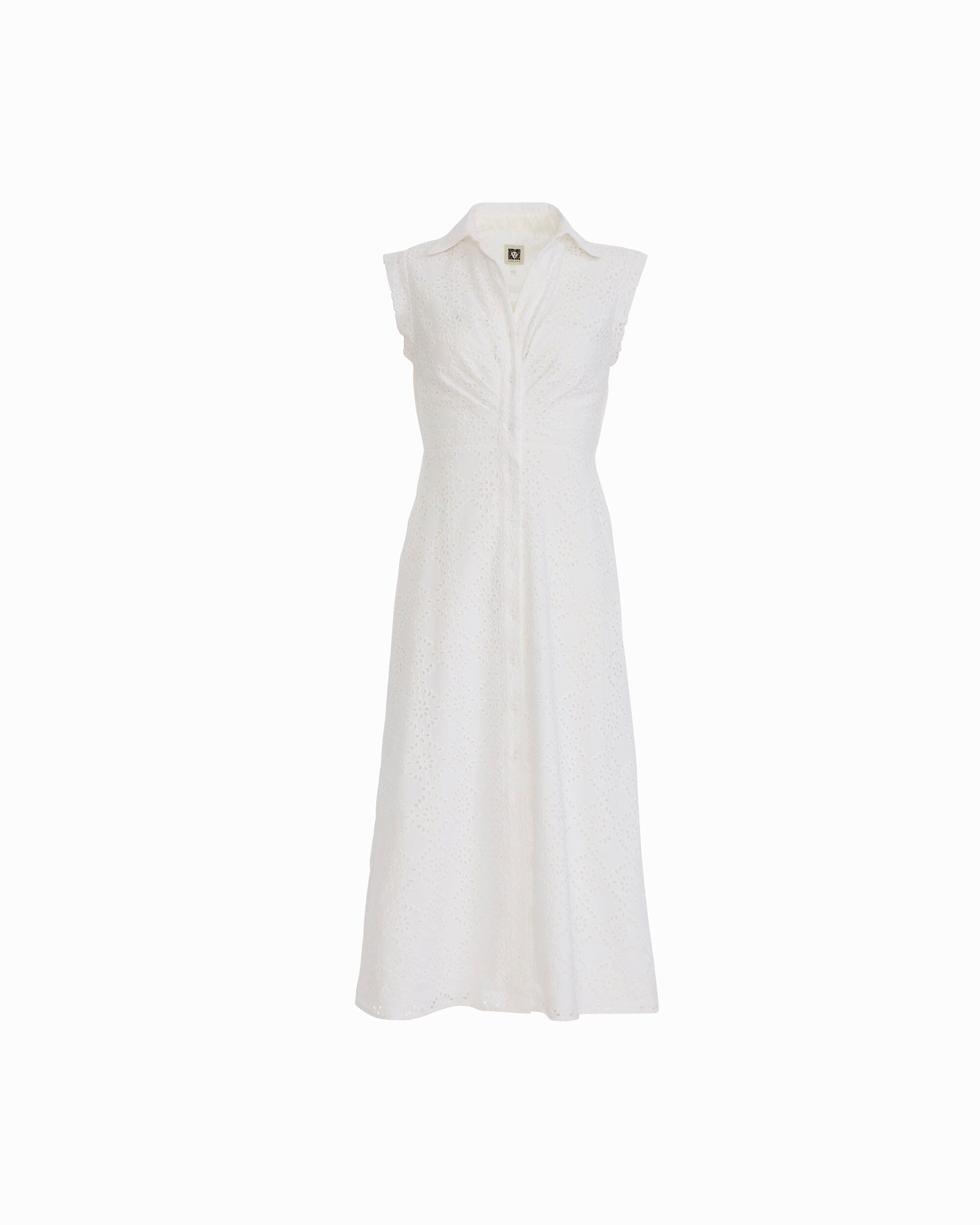 Pleated Bodice Shirt Dress - Anne Klein CRISP WHITE