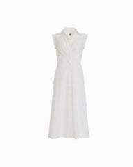 Pleated Bodice Shirt Dress - Anne Klein CRISP WHITE