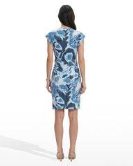 Short Sleeve Wrap Dress - Anne Klein DISTANT MNTN MULTI