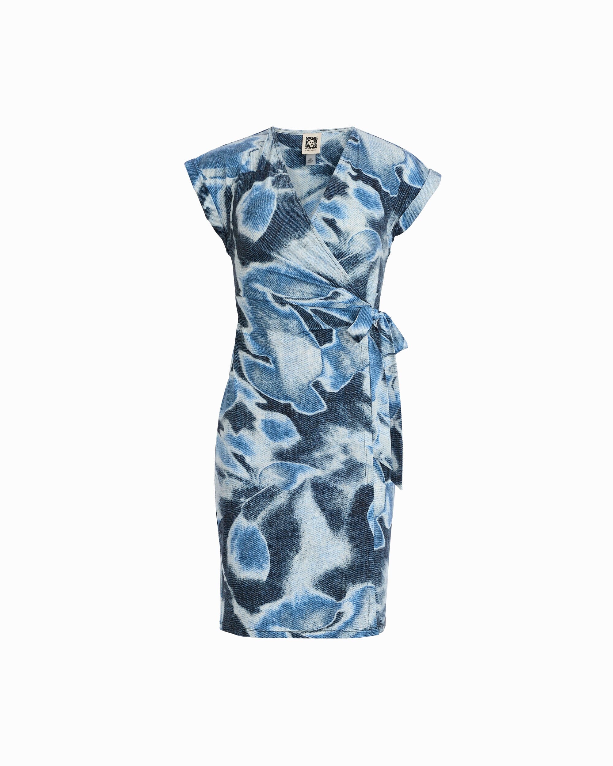 Short Sleeve Wrap Dress - Anne Klein DISTANT MNTN MULTI