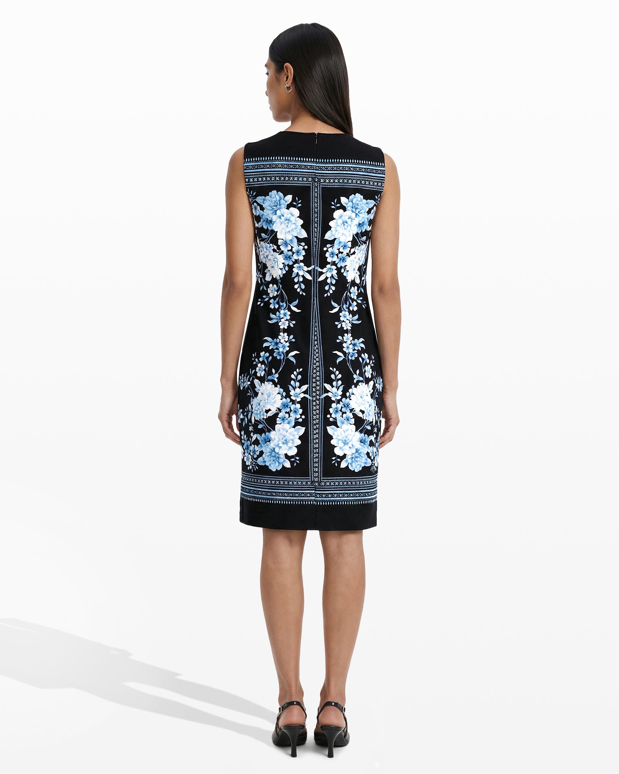Jewel Neck Sheath Dress - Anne Klein ANNE BLACK MULTI