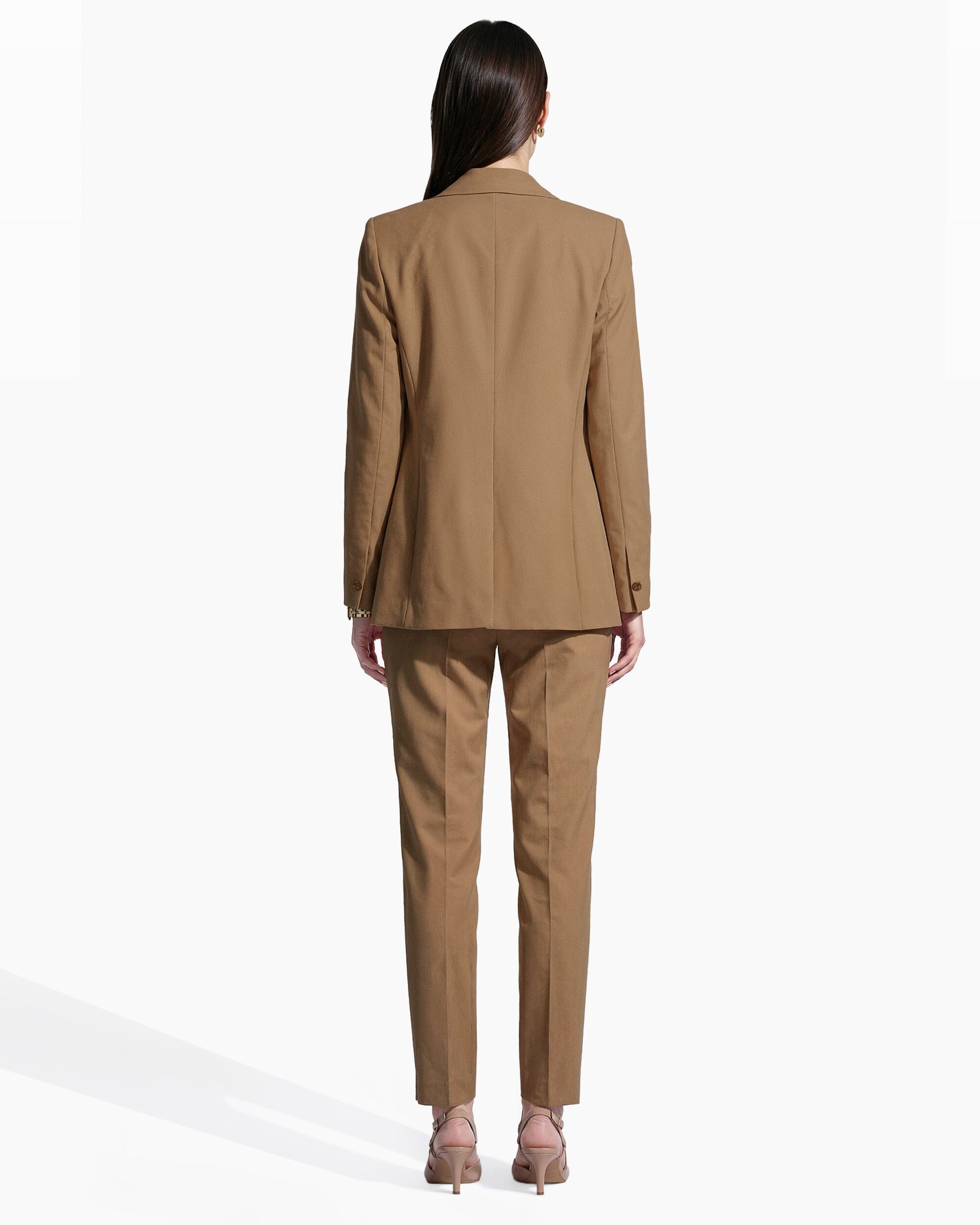 Double-Breasted Blazer with Welt Pockets - Anne Klein Cffe Crm Melng