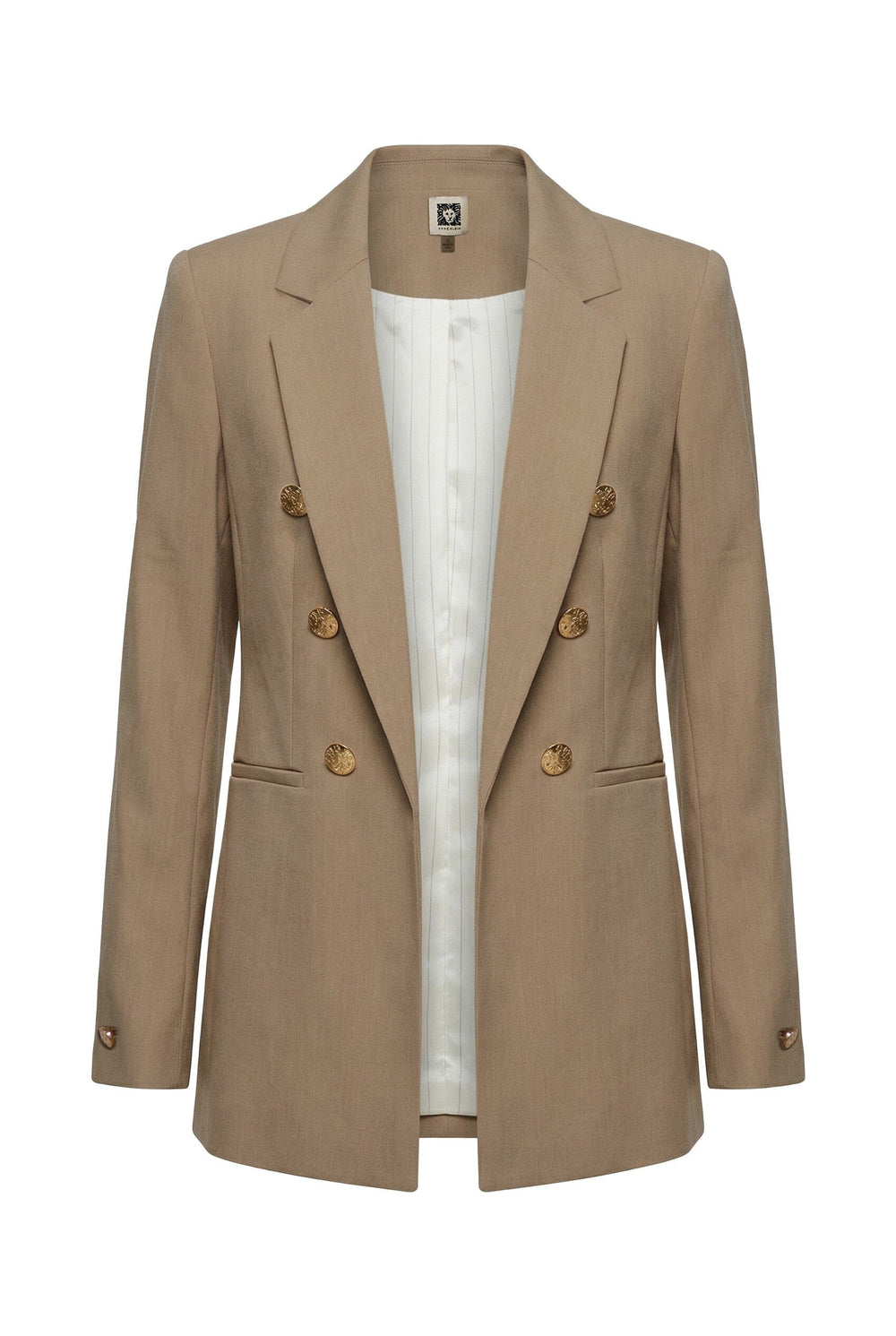 Double-Breasted Blazer with Welt Pockets - Anne Klein Cffe Crm Melng