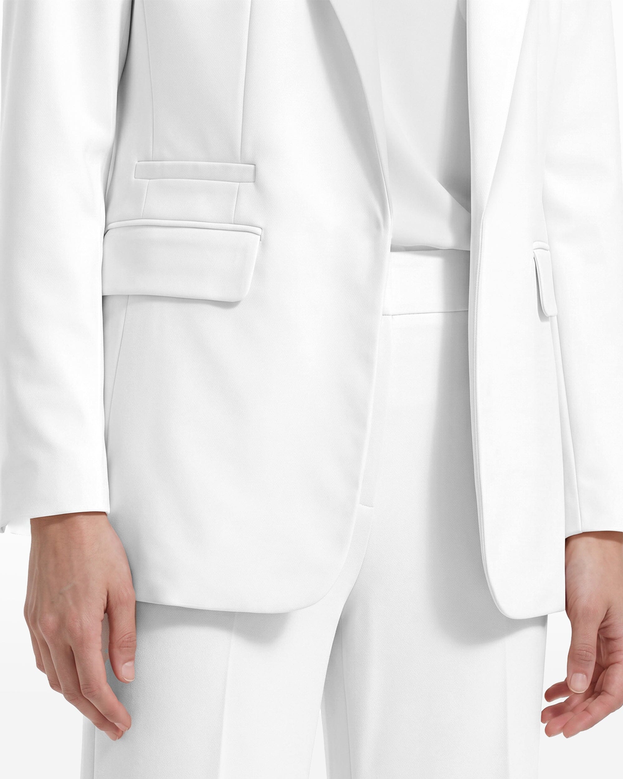 Open Front Notch Collar Jacket - Anne Klein WHITE DOVE