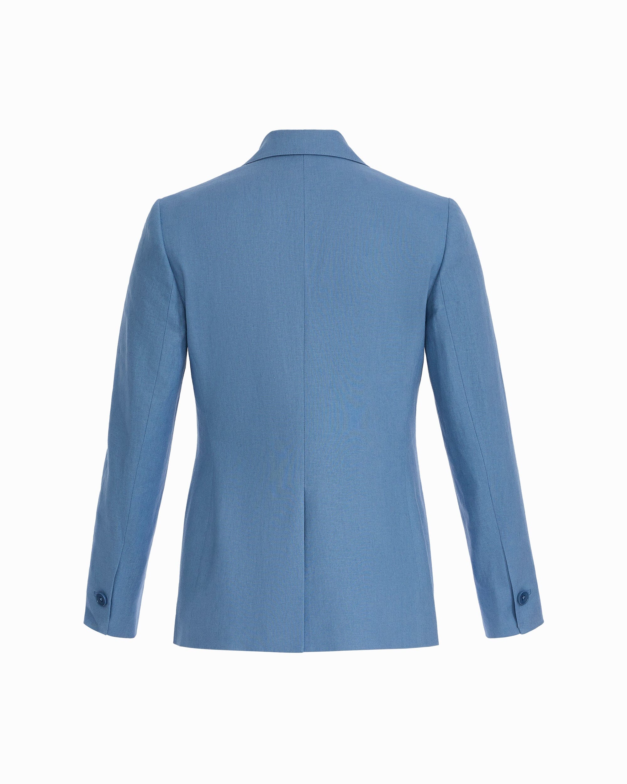 One-Button Notch Lapel Linen Blend Jacket - Anne Klein LAGOON