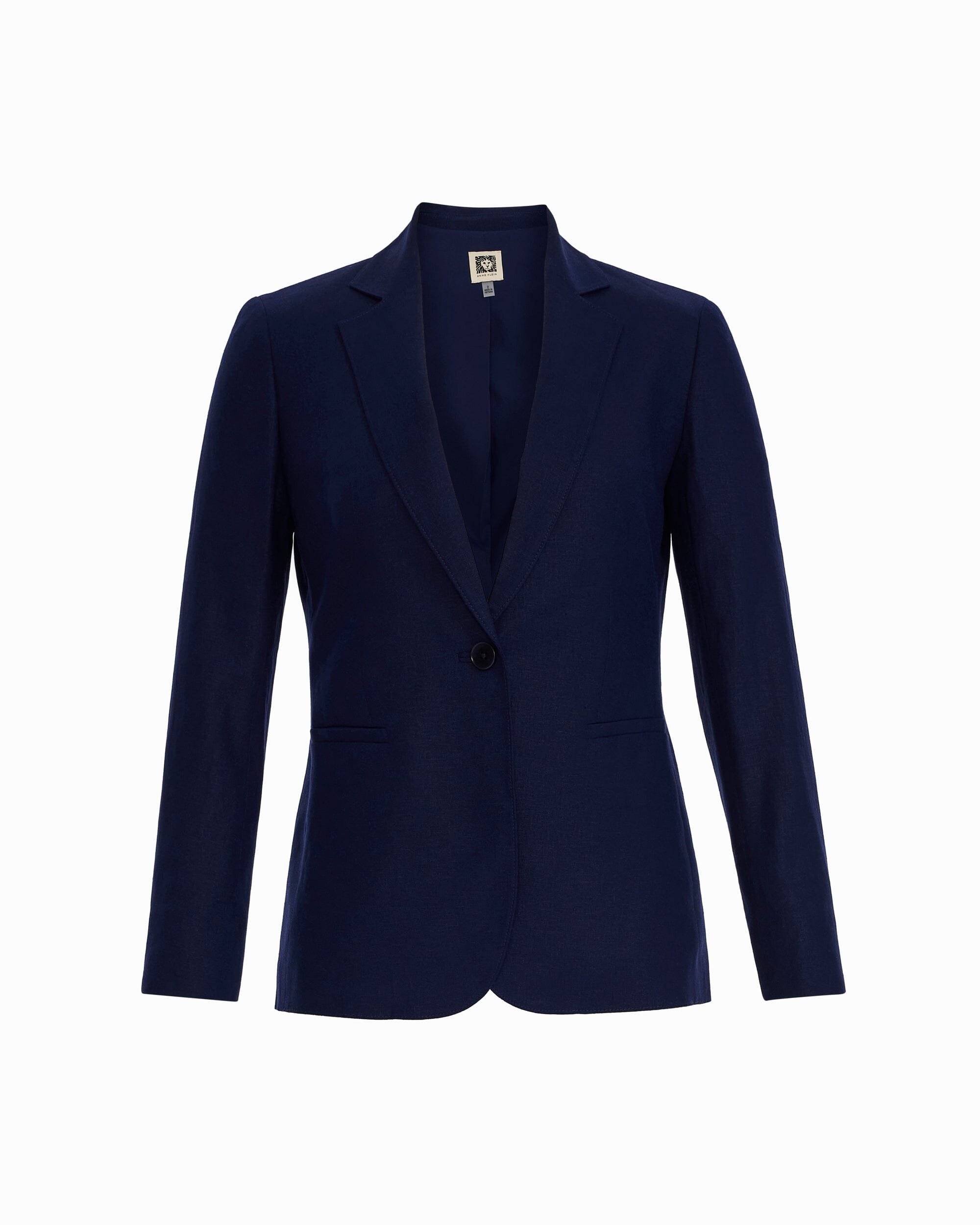 One-Button Linen Blend Jacket - Anne Klein DISTANT MOUNTAIN
