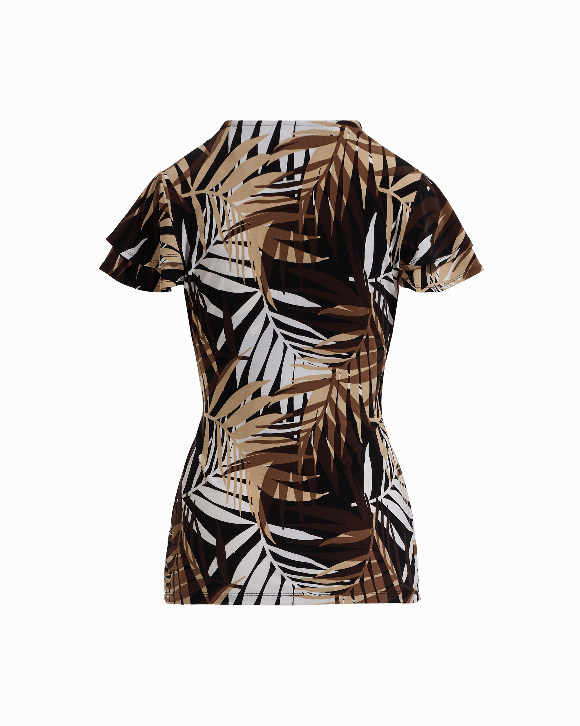 Leo Wrap Top with Flutter Sleeves - Anne Klein ANNE BLACK MULTI