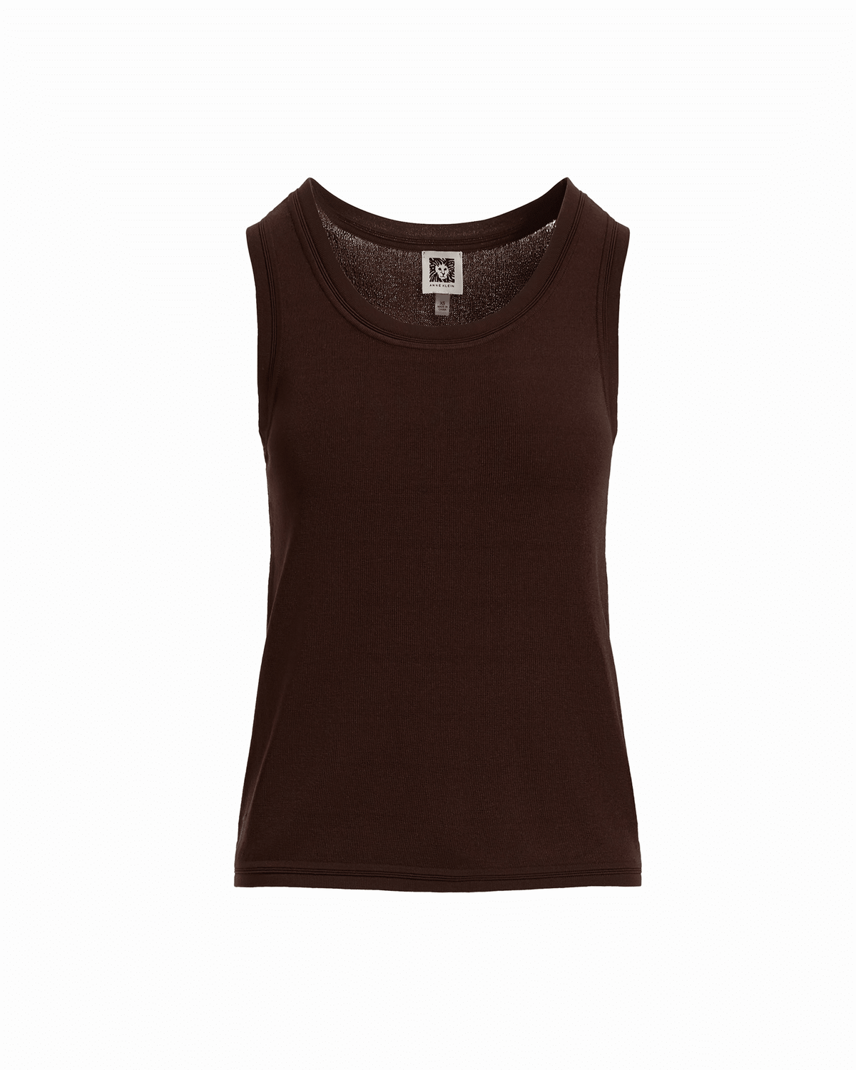 Scoop Neck Knit Tank Top - Anne Klein DARK CHOCOLATE