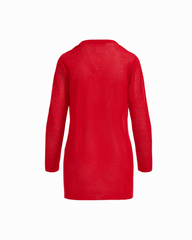 Sheer Open-Front Long Cardigan - Anne Klein BEGONIA RED