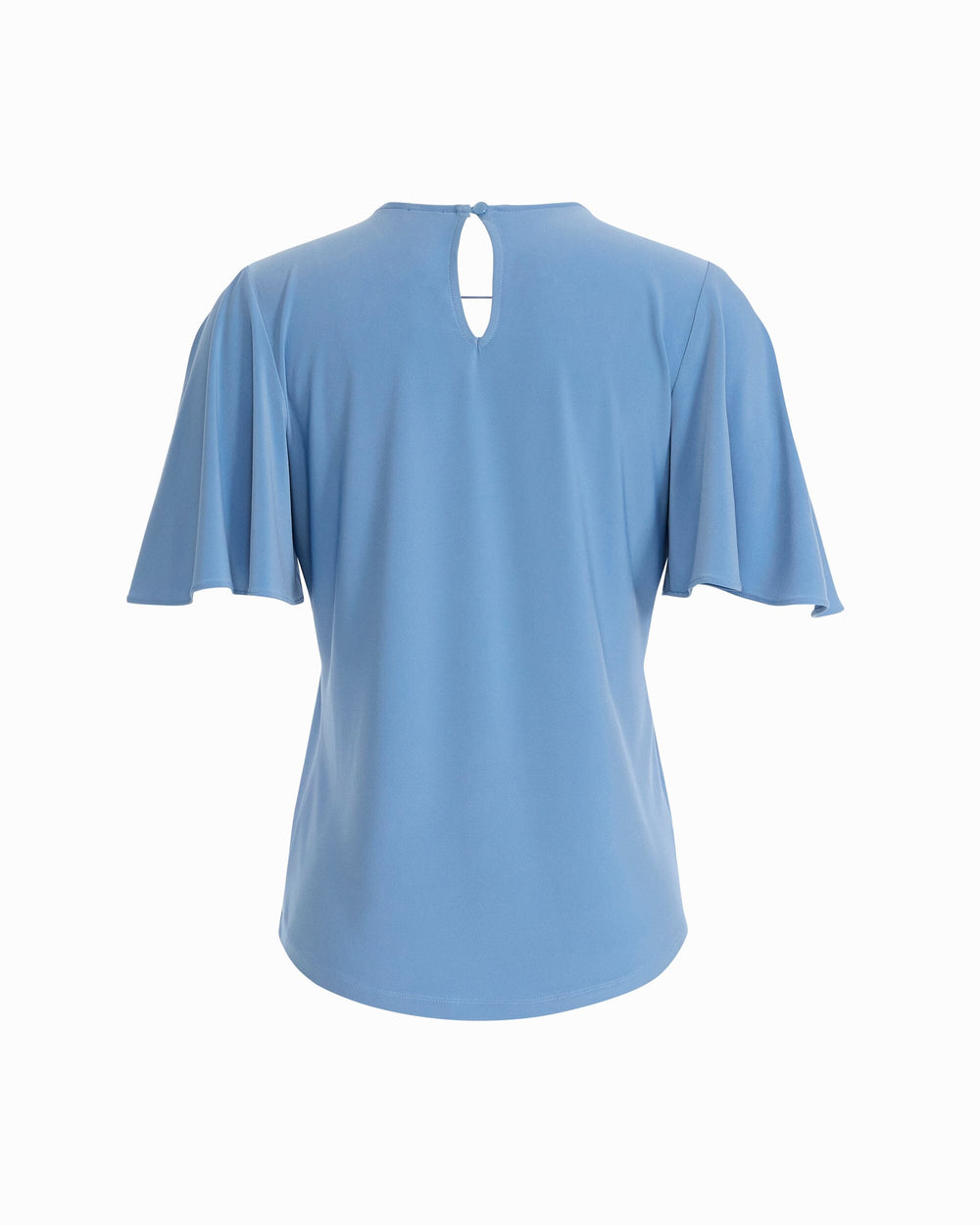 Pleated Neckline Bell Sleeve Top - Anne Klein LAGOON