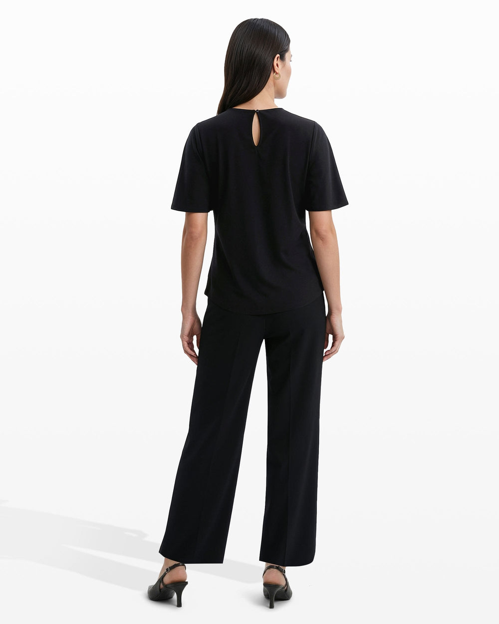 Pleated Bell Sleeve Top - Anne Klein ANNE BLACK