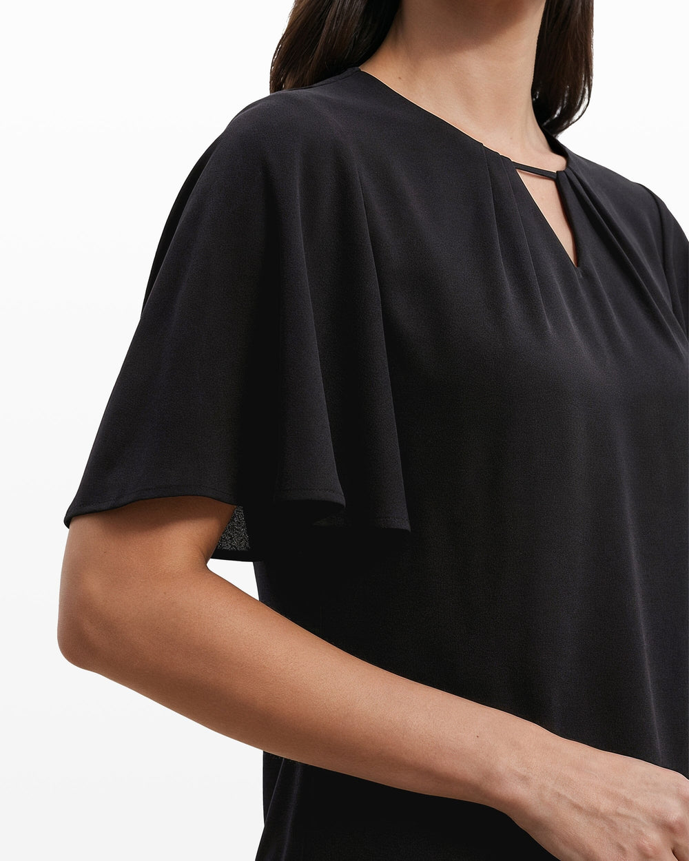 Pleated Bell Sleeve Top - Anne Klein ANNE BLACK
