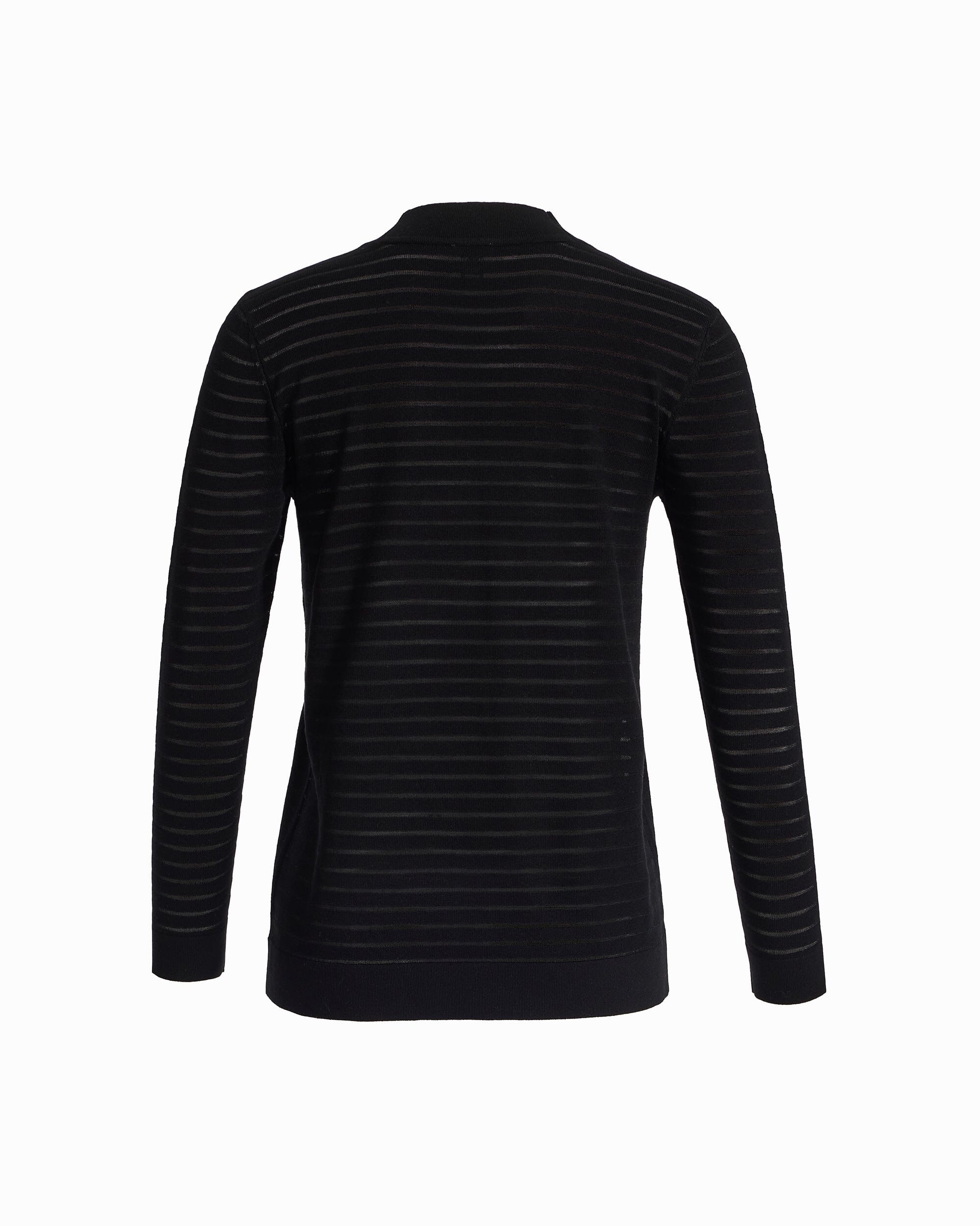 Sheer Stripe Open Front Cardigan - Anne Klein ANNE BLACK