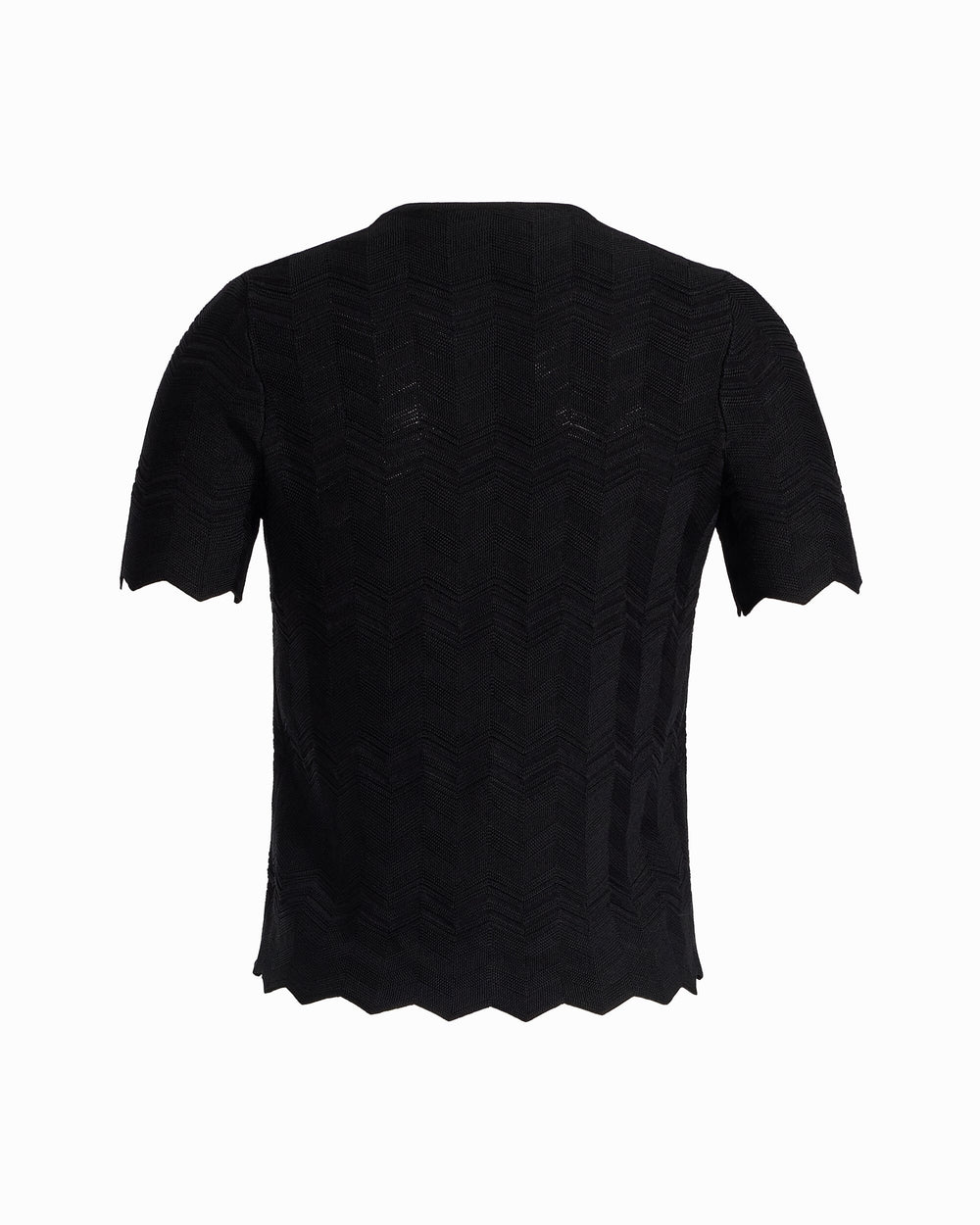 Button Front Zigzag Pointelle Cardigan - Anne Klein ANNE BLACK
