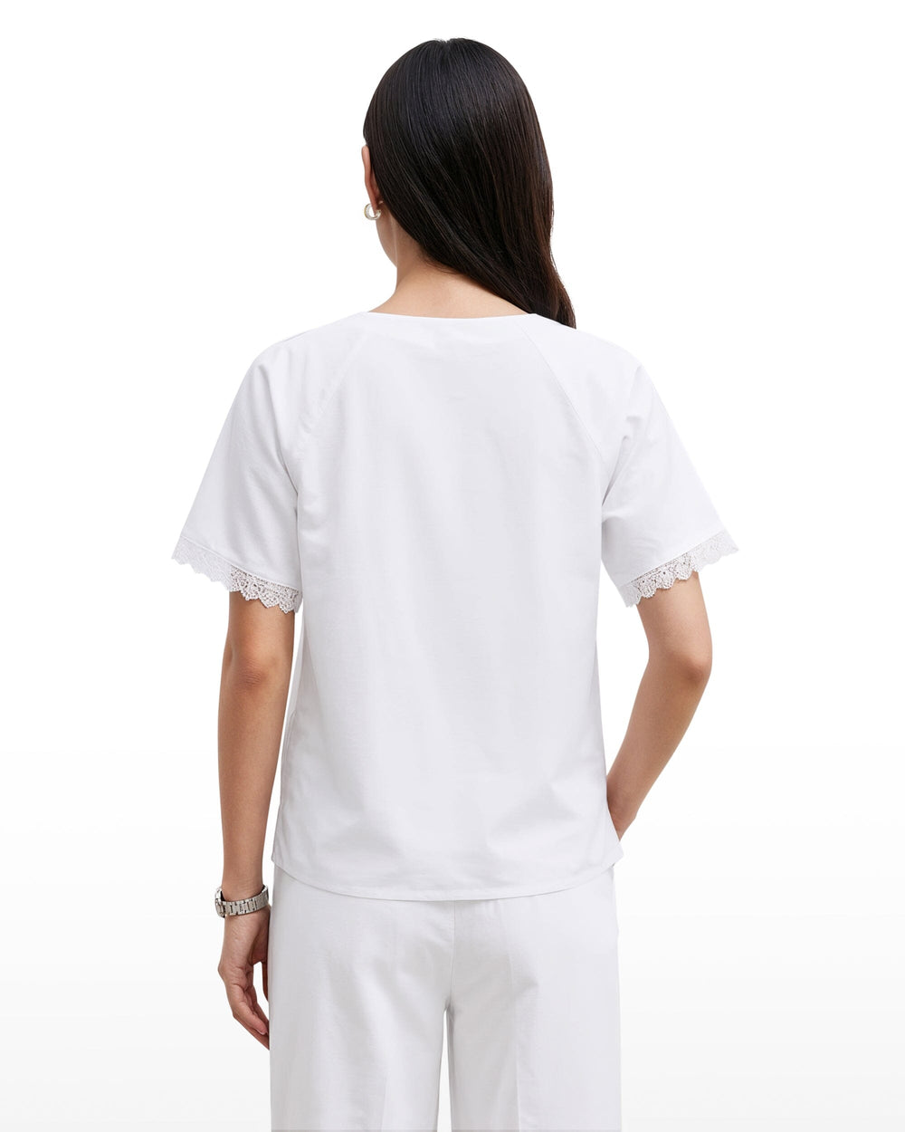 Pleated Neck Raglan Blouse - Anne Klein CRISP WHITE