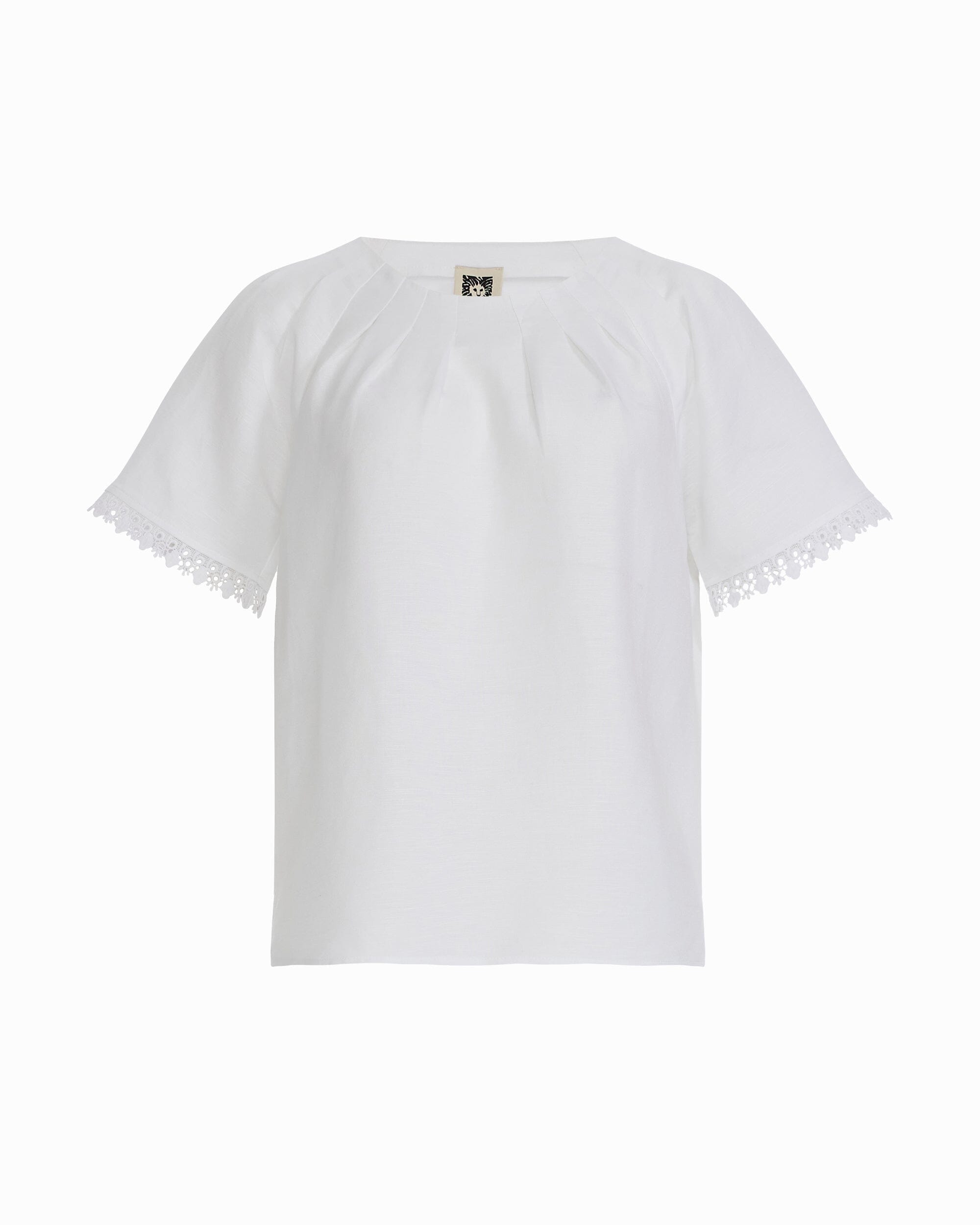 Pleated Neck Raglan Blouse - Anne Klein CRISP WHITE
