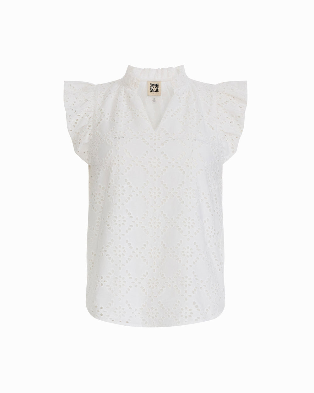 V-Neck Flutter Sleeve Blouse - Anne Klein CRISP WHITE