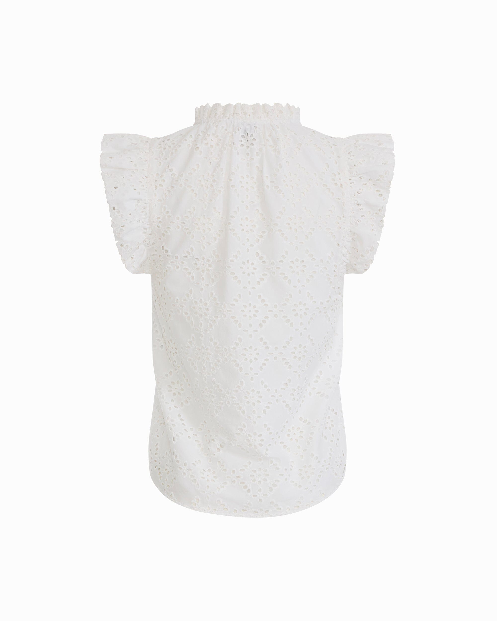 V-Neck Flutter Sleeve Blouse - Anne Klein CRISP WHITE